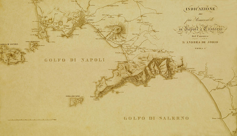 Map of Naples 1819 Photograph by Andrew Fare