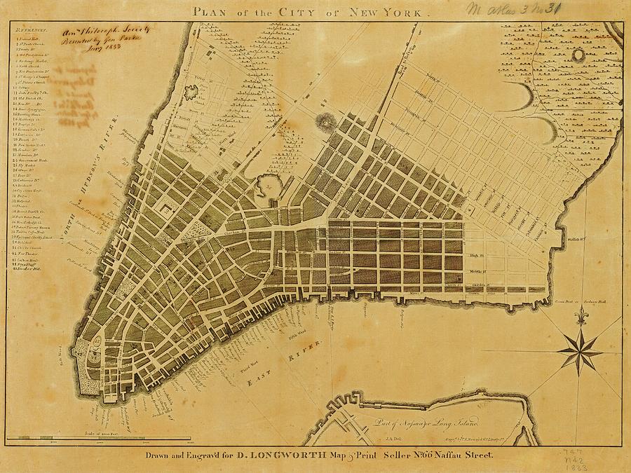Map Of New York City Photograph by American Philosophical Society