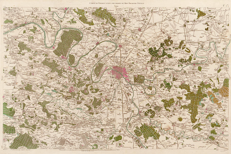 Map Of Paris Photograph by Library Of Congress, Geography And Map Division/ Science Photo Library