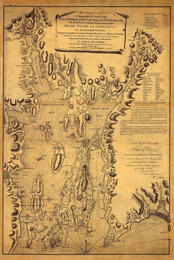 Map of Rhode Island 1777 Photograph by Andrew Fare
