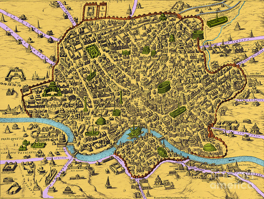 Map Of Rome 1500s Photograph by Getty Research Institute