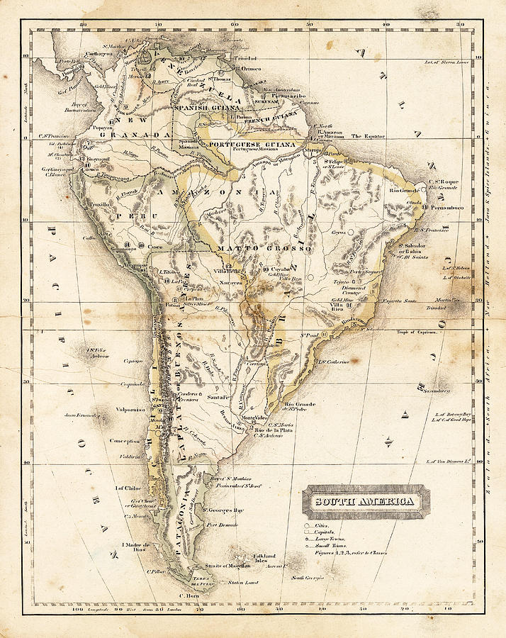 Map of South America 1824 Photograph by Roberto Adrian | Pixels