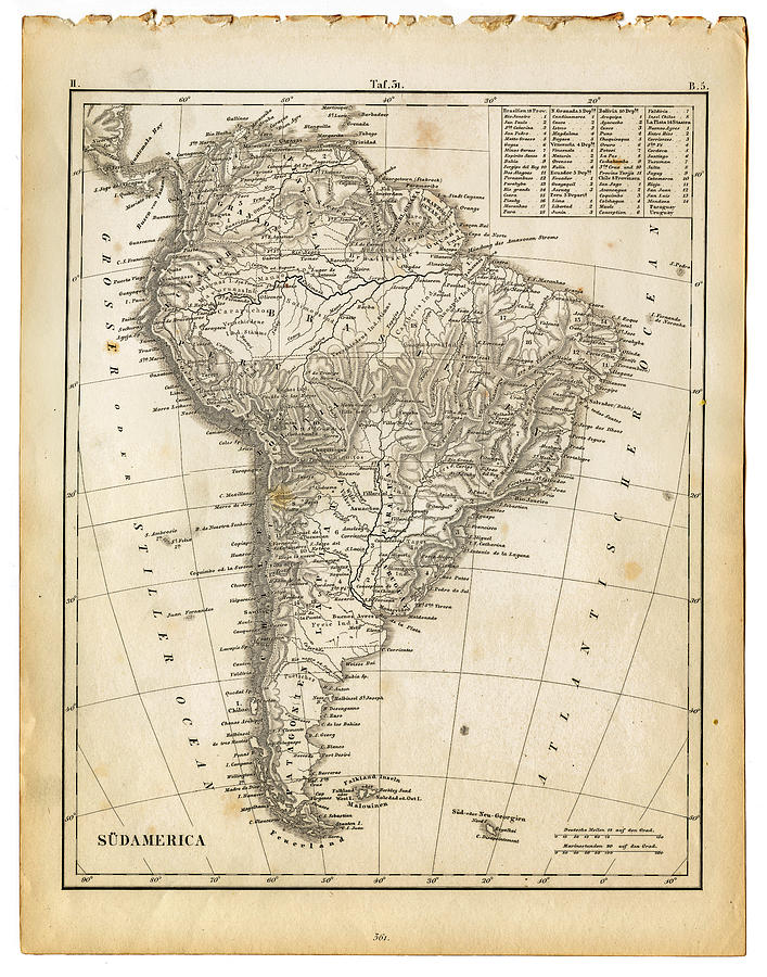 Map of South America 1859 Photograph by Roberto Adrian - Fine Art America