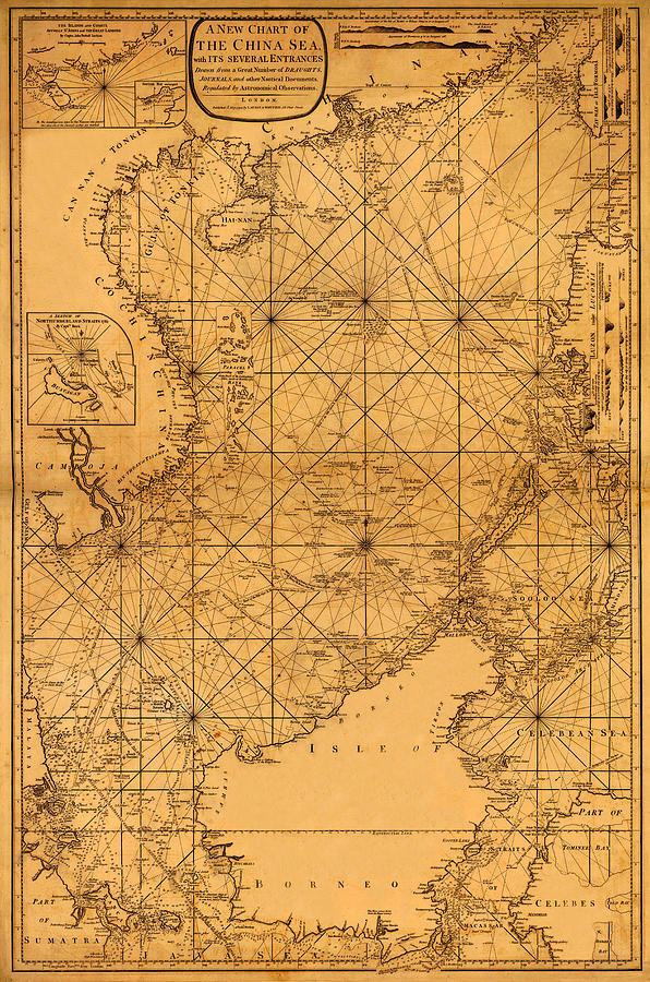 Map of South China Sea 1794 Photograph by Andrew Fare