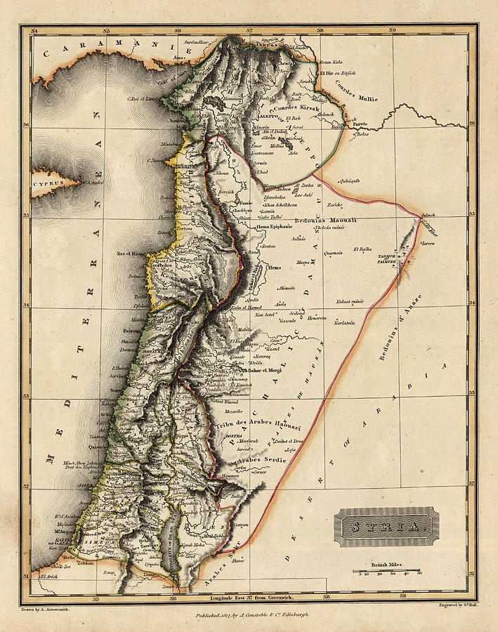 Map Of Syria 1817 Photograph By Andrew Fare - Fine Art America