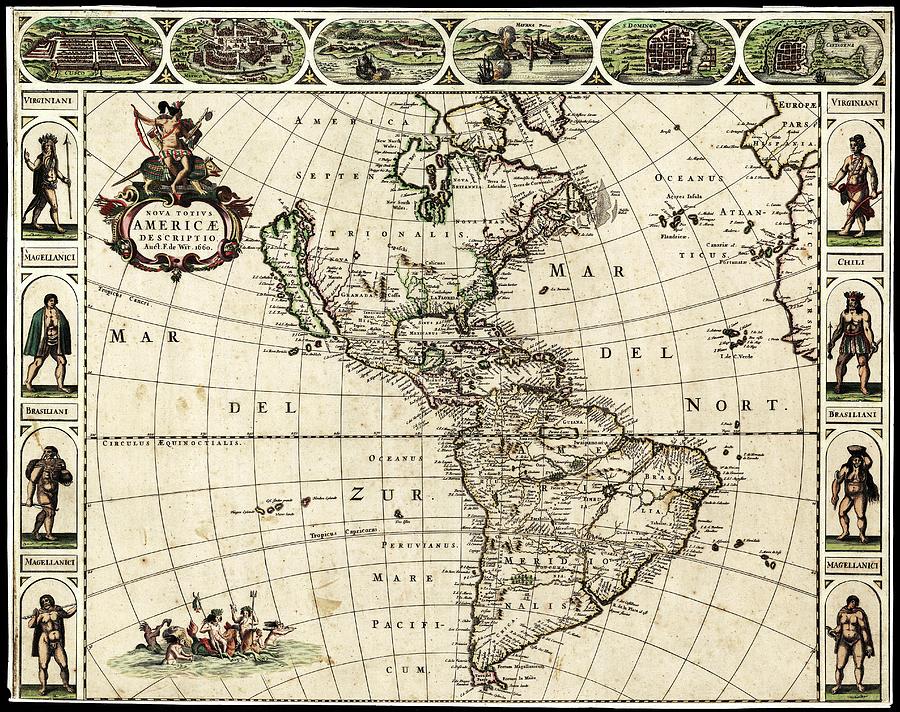 Map Of The Americas Photograph by Library Of Congress, Geography And Map Division