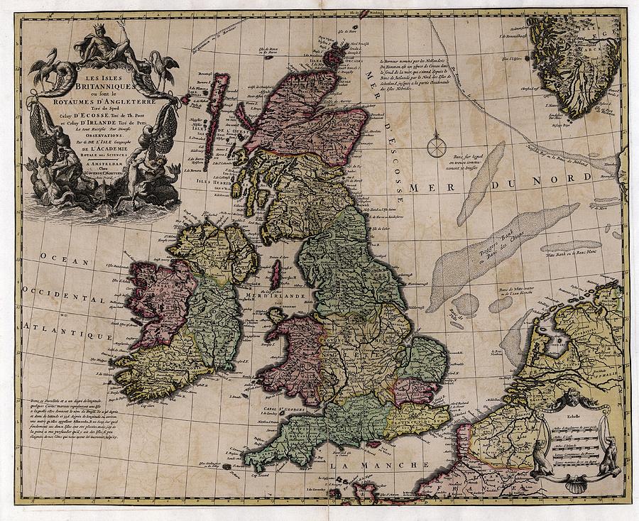 Map Photograph - Map Of The British Isles by Library Of Congress, Geography And Map Division
