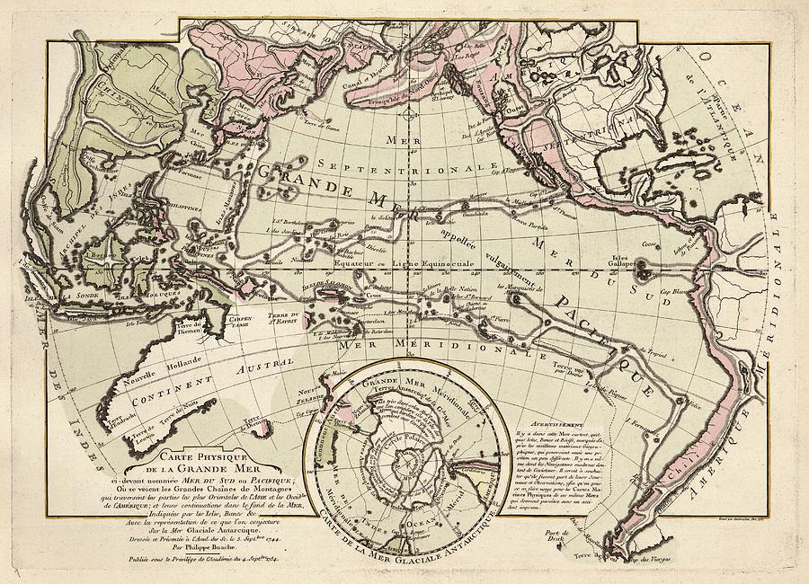 Map Of The Pacific Ocean Photograph by Library Of Congress, Geography And Map Division
