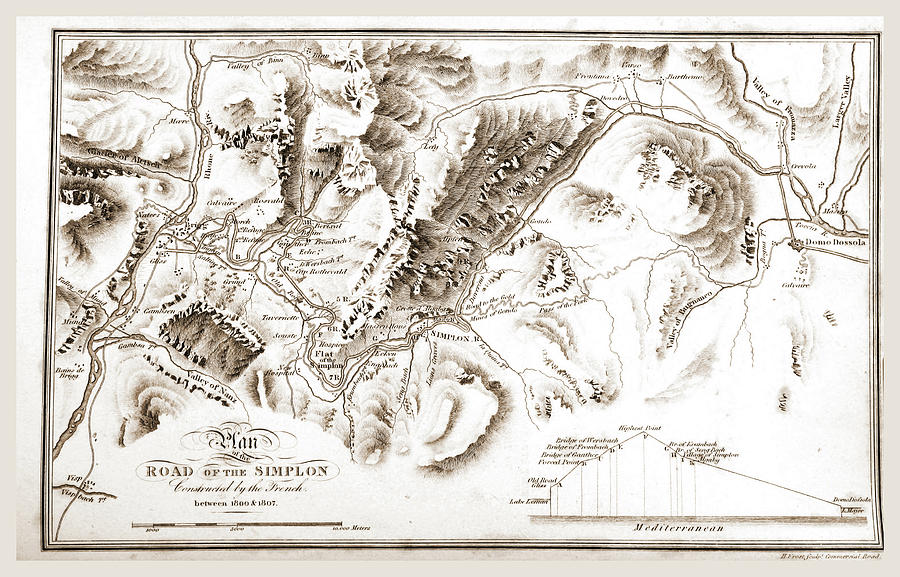 Map Of The Road Of The Simplon Between 1800 And 1807 Drawing by Litz ...