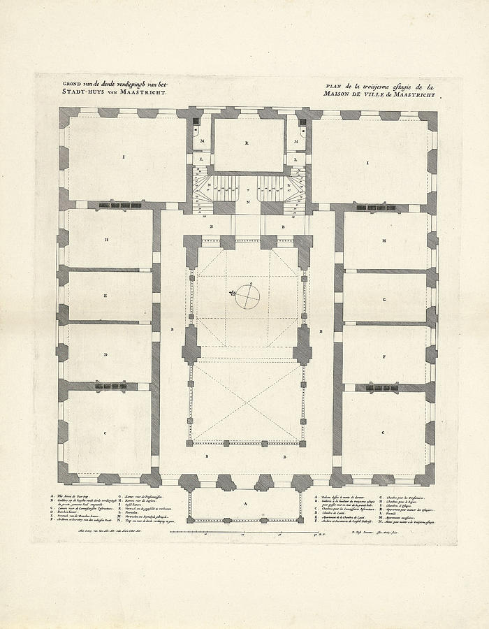 Map Of The Third Floor Of The City Hall Of Maastricht Drawing by Quint ...