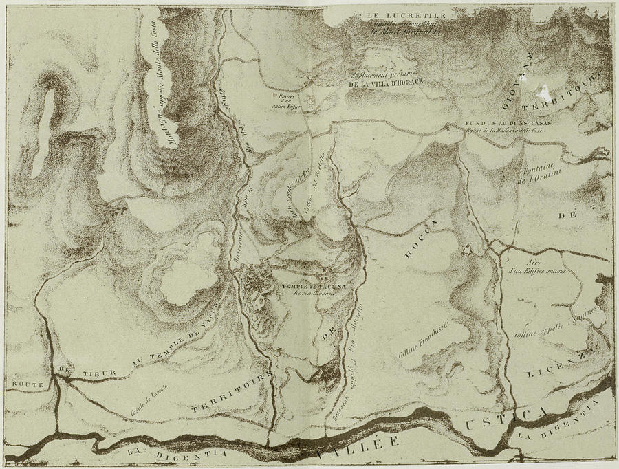 Map Of The Villa Of Horace With Surroundings Drawing by Artokoloro - Pixels