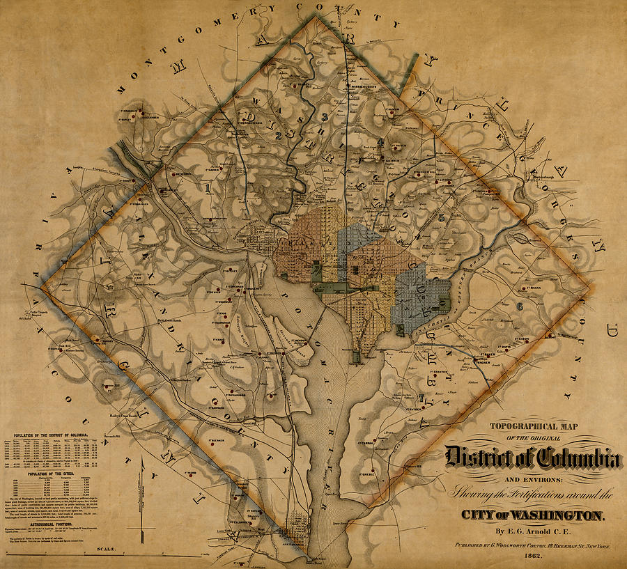 Map of Washington 1862 Photograph by Andrew Fare