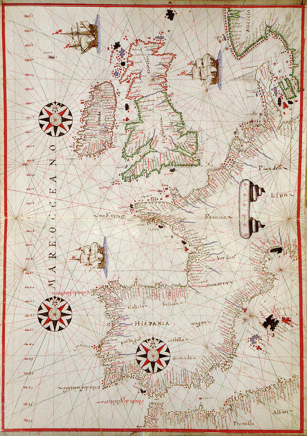 Map Photograph - Map Of Western Europe by Library Of Congress, Geography And Map Division/science Photo Library
