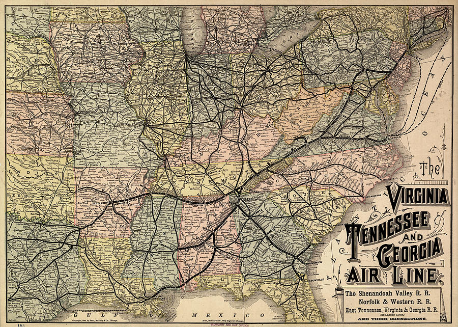 Historic Railroad Map of the Mississippi Valley Railroad - 1882