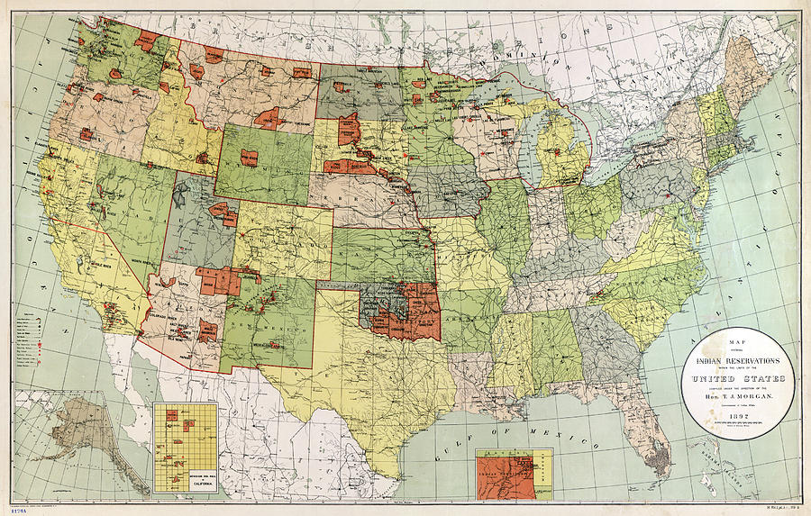 Map Reservations, 1892 Painting by Granger - Fine Art America