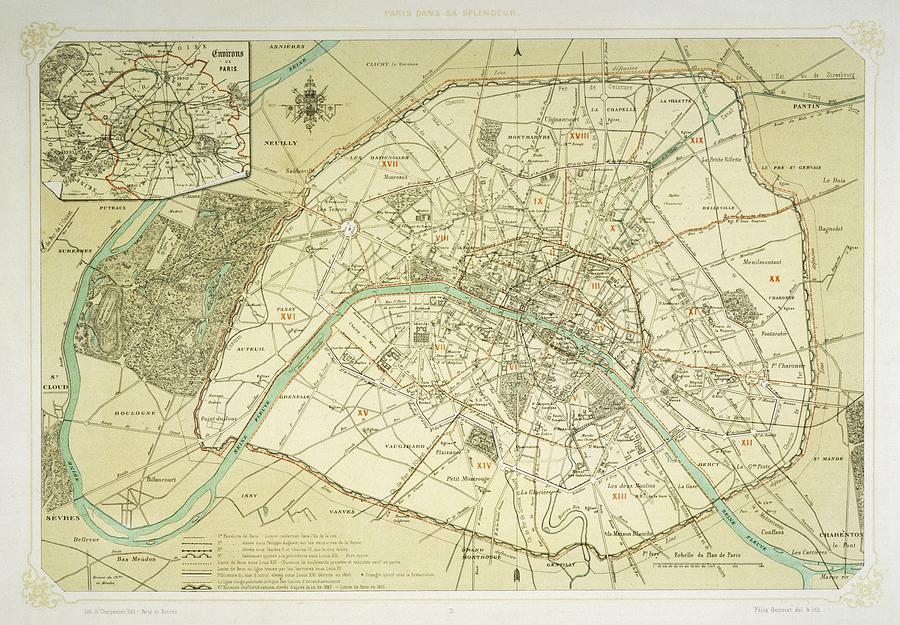 Карта парижа 19 века