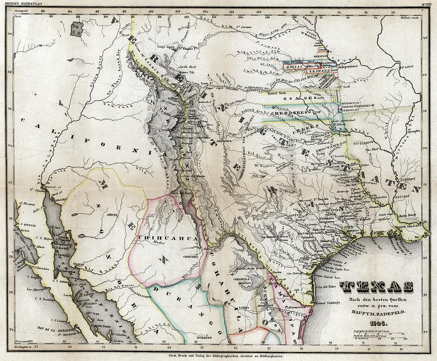 Map Texas, 1846 by Granger