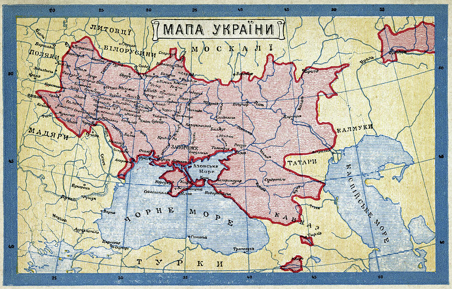 Map Painting - Map Ukraine, C1906 by Granger