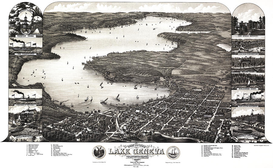 Map Wisconsin, 1882 Drawing by Granger