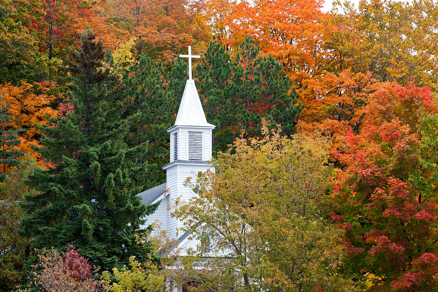 Maple City's St. Rita's Catholic Church in Autumn Photograph by Craig ...