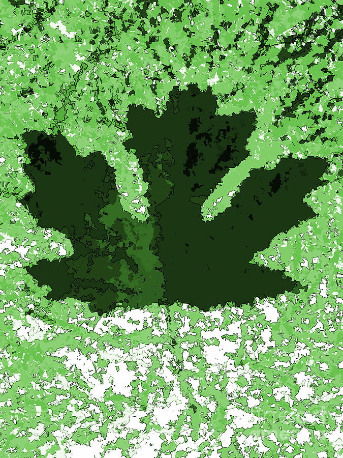 Maple Leaf green moody hues Digital Art by Vintage Collectables