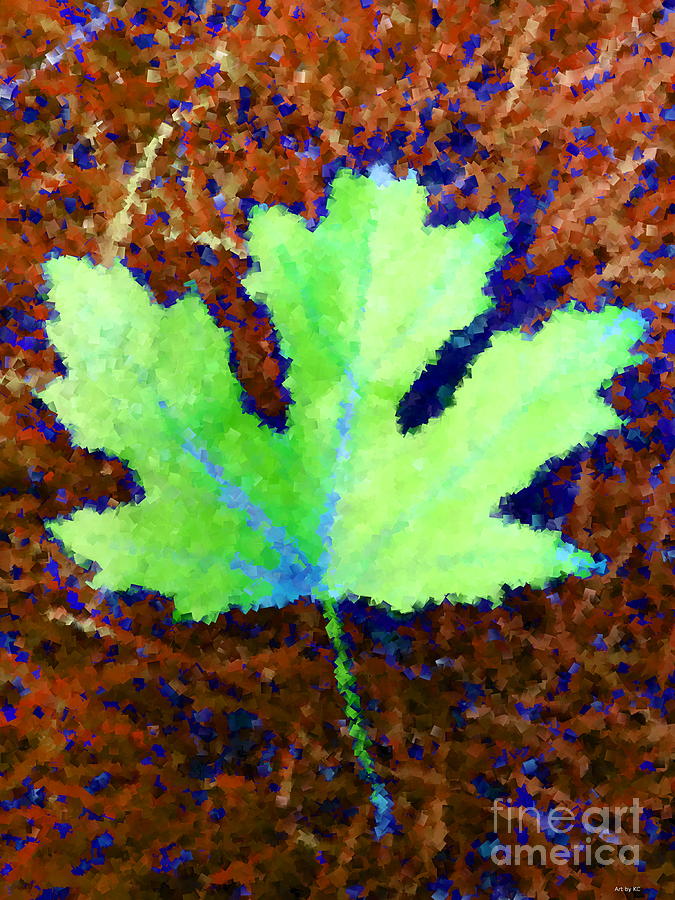 Maple Leaf green pop Digital Art by Vintage Collectables
