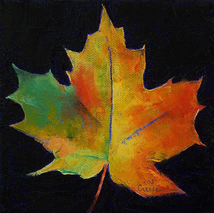 Fall Painting - Maple Leaf by Michael Creese