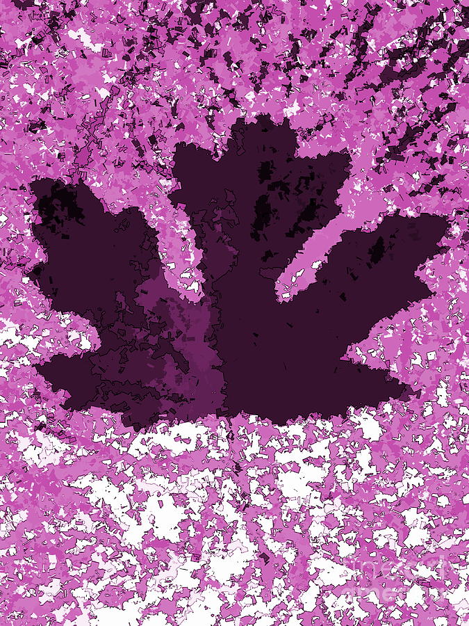 Maple Leaf purple pop poster hues  Digital Art by Vintage Collectables
