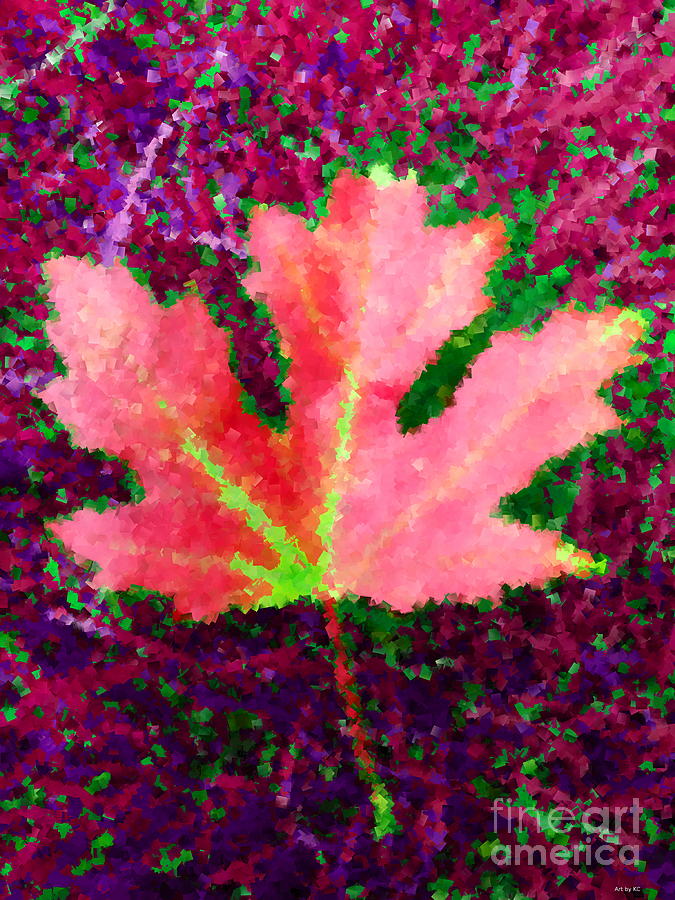 Maple Leaf red pop Digital Art by Vintage Collectables