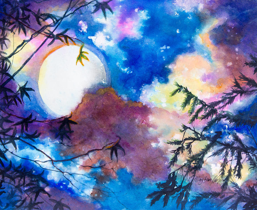 Maple Moon Painting by Patricia Allingham Carlson