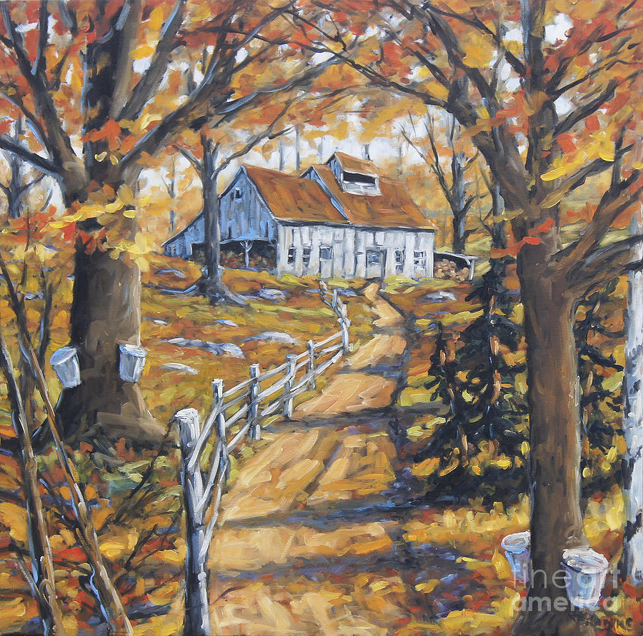 Maple Sugar Bush  Road by Prankearts Painting by Richard T Pranke