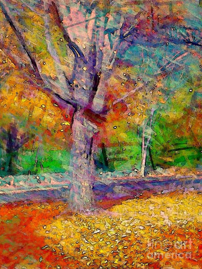 V Maple Tree in Autumn - Vertical Digital Art by Lyn Voytershark