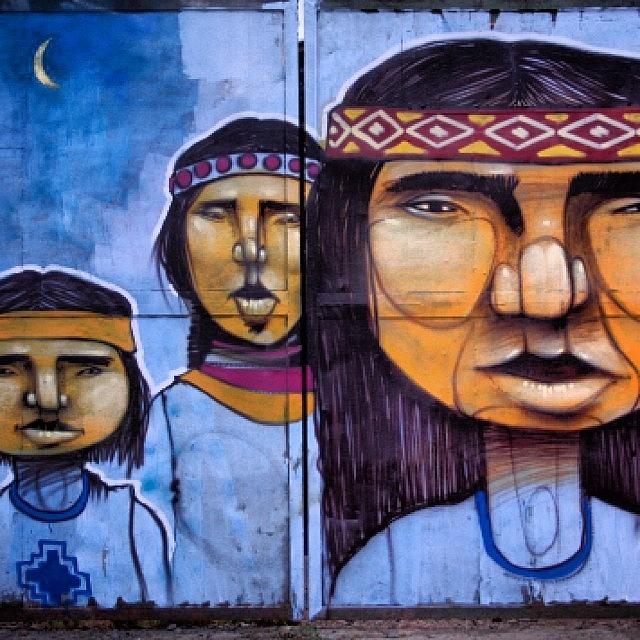 Mapuche Painting - Mapuche Chilean Aborigine Graffitis by Sandra Lira