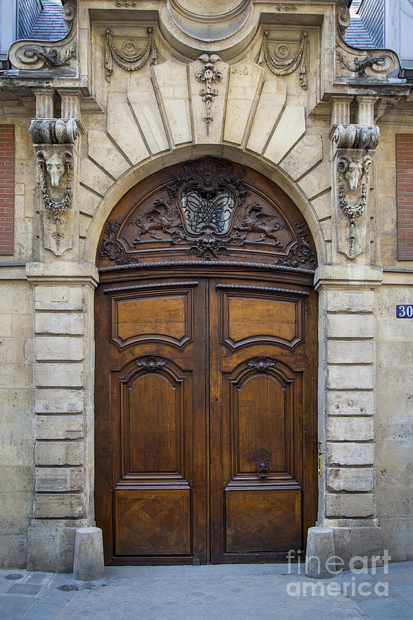 Paris Wooden Door  Photograph by Brian Jannsen