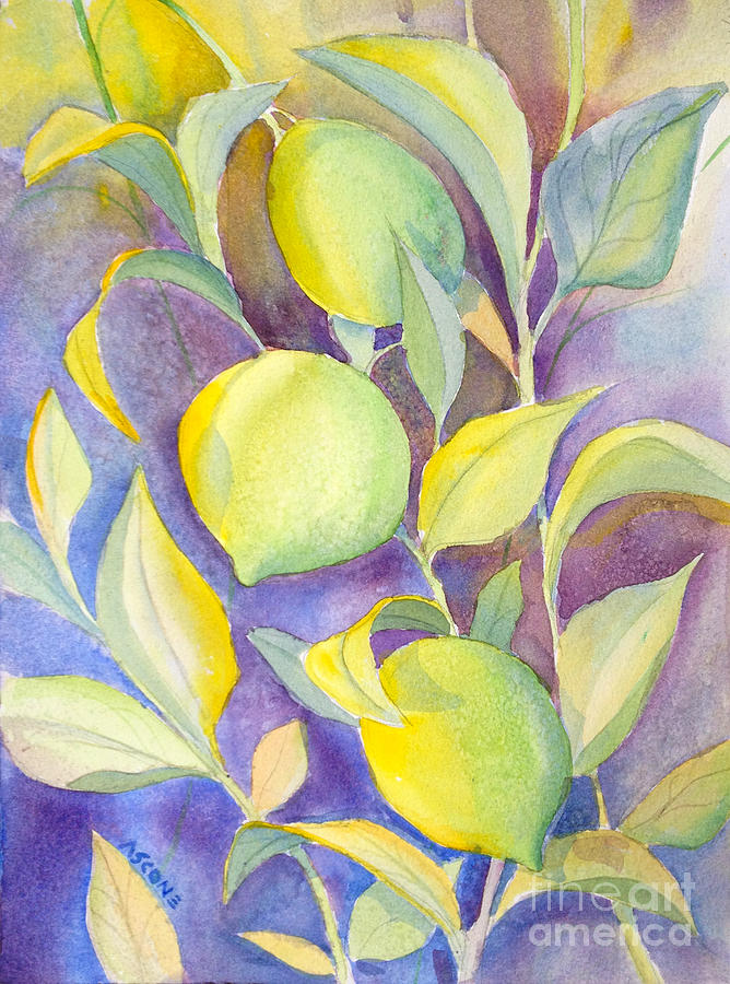 Marana Lemon Tree Painting by Teresa Ascone