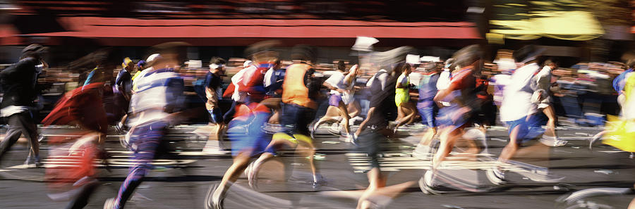 Marathon Runners On The Road, New York Photograph by Panoramic Images