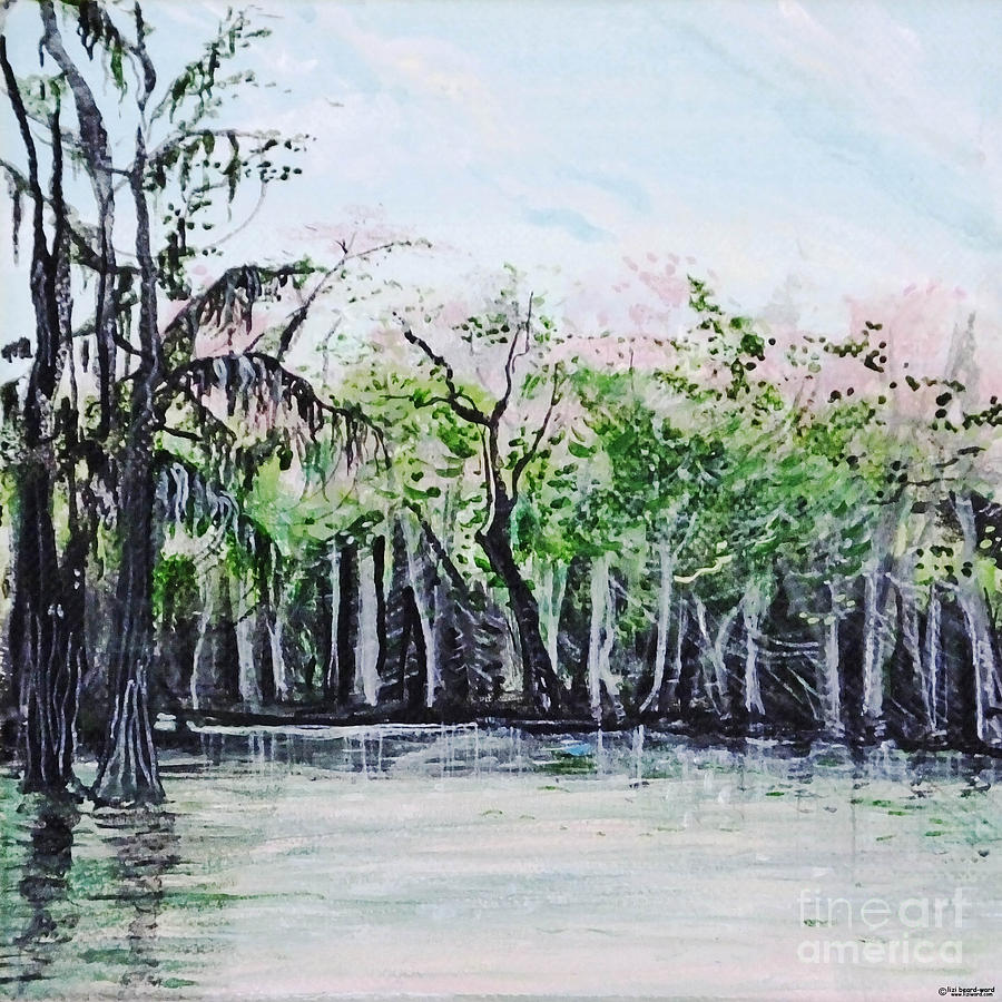Maraupas Swamp St Johns Parish Louisiana Painting by Lizi Beard-Ward
