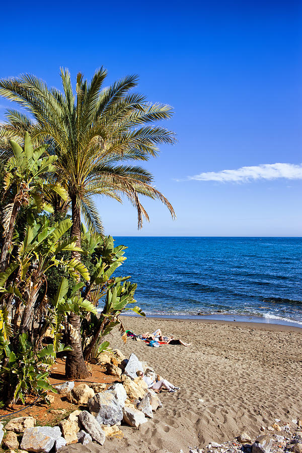 Marbella Beach by the Mediterranean Sea in Spain Photograph by Artur Bogacki