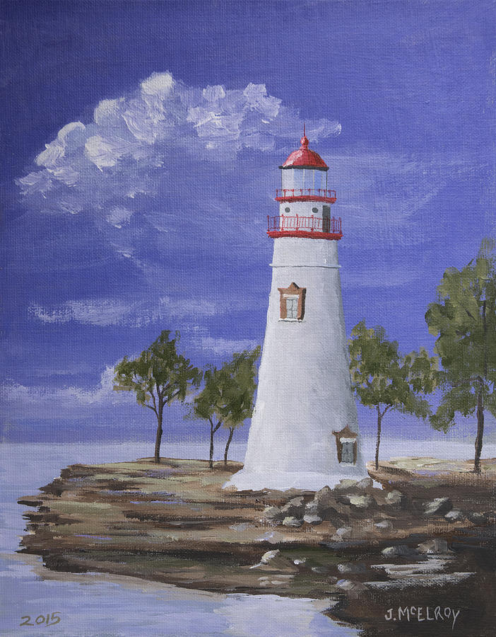 Marble Head Lighthouse Painting by Jerry McElroy