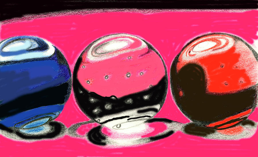 Marble Planets Drawing by Mary Bedy