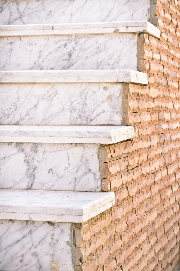 Architecture Photograph - Marble steps by Tom Gowanlock