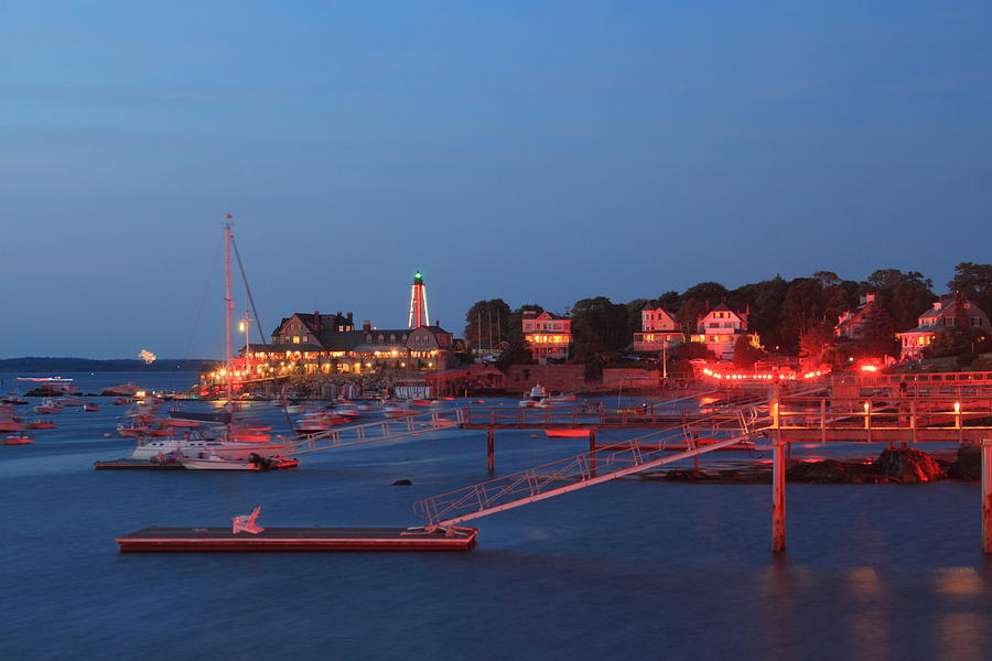 Marblehead Harbor Illumination Photograph by John Burk