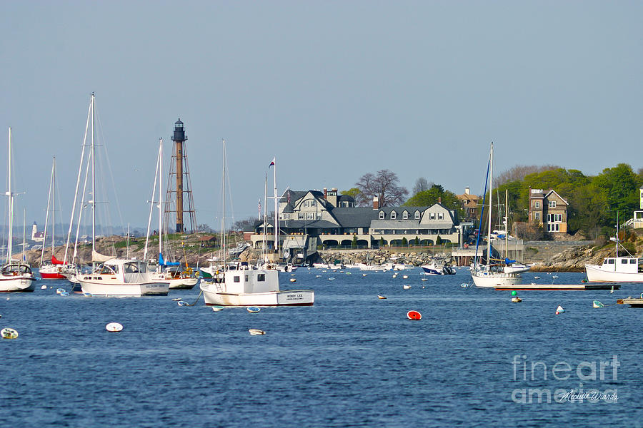 Boat Photograph - Marblehead Light and Yacht Club by Michelle Constantine