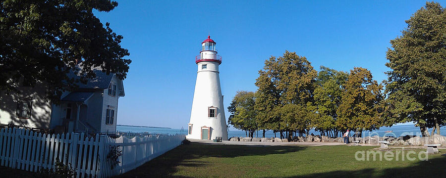 Marblehead Light Pano  -  Ohio Photograph by Anna Lisa Yoder