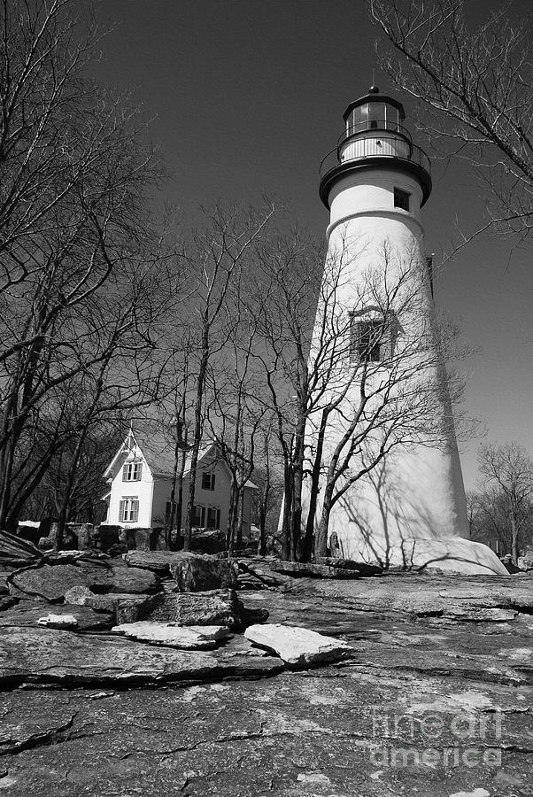 Marblehead Lighthouse BW Photograph by Mel Steinhauer