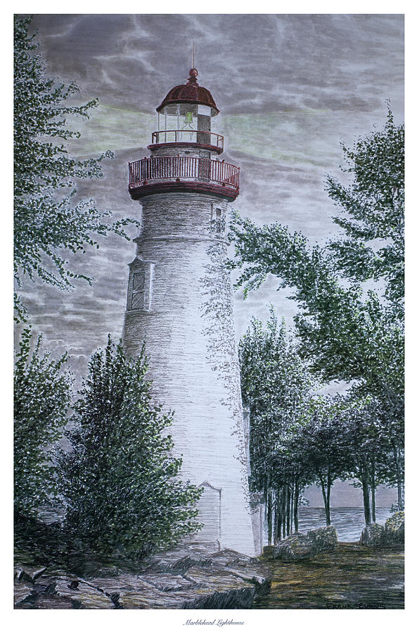 Marblehead Lighthouse Drawing by Frank Evans