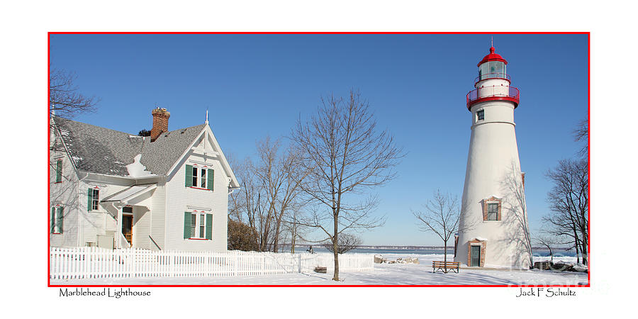 Winter Photograph - Marblehead Lighthouse in Snow by Jack Schultz
