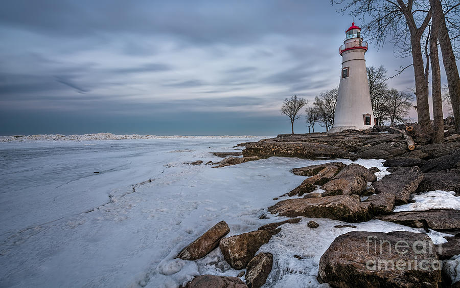 Winter Photograph - Marblehead Lighthouse  by James Dean