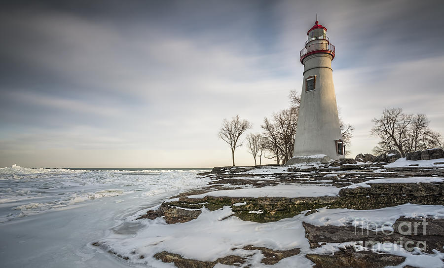 Winter Photograph - Marblehead Lighthouse Winter by James Dean