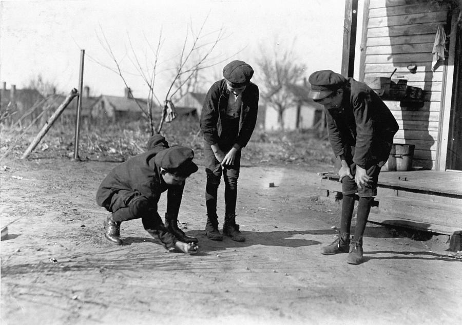 Marbles Game, 1908 Photograph by Granger